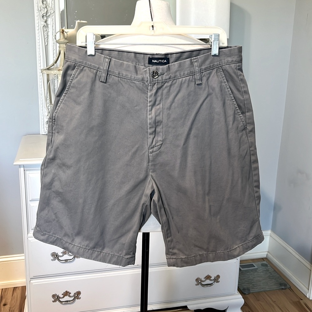 Nautica Gray Cotton Shorts Mens 32